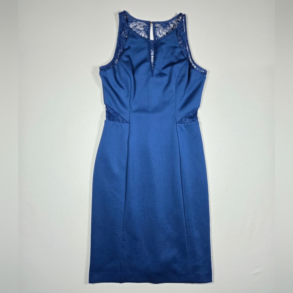 GUESS Los Angeles Blue Lace Bodycon Mini Cocktail Dress Sz 10
